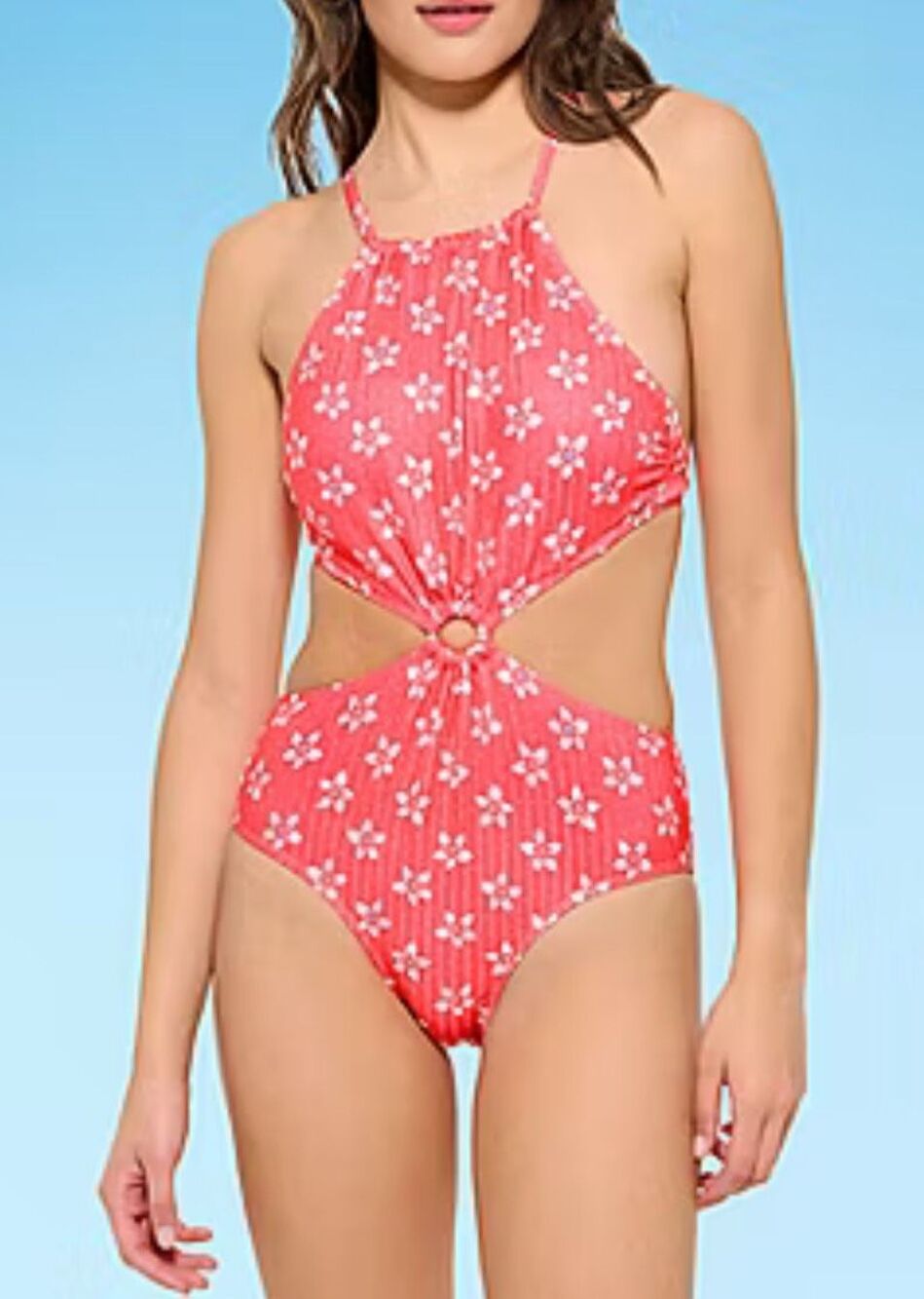 Decree Womens Textured Floral One Piece Swimsuit Juniors Size XXL nwt (0217)